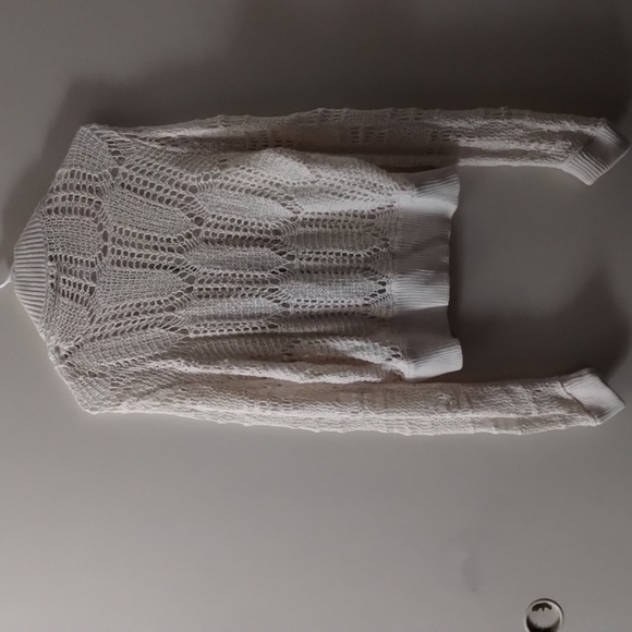 FREE PEOPLE WOMEN LONG SLEEVE CROCHET EYE LITE ZIP UP SWEATER - Picture 4 of 11